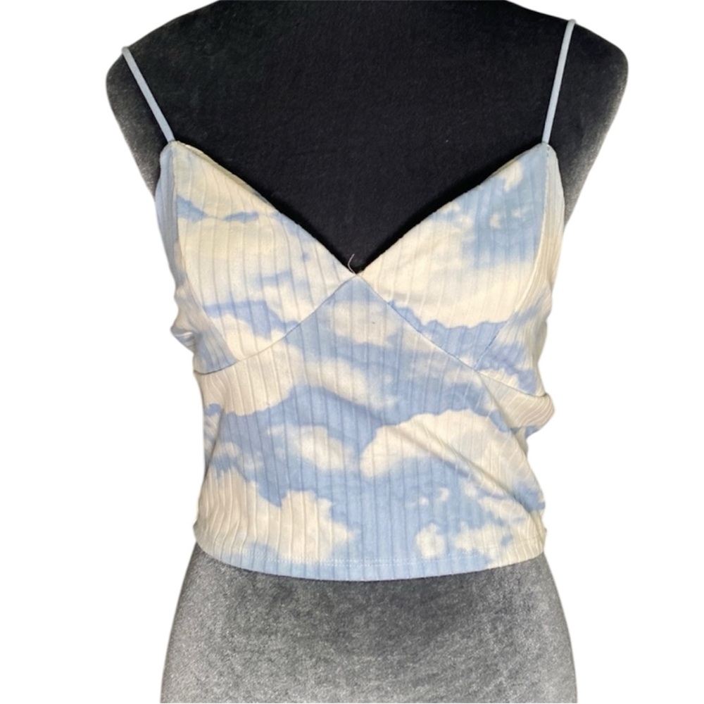 3/$20 - Cloud Print Ribbed Tank Top